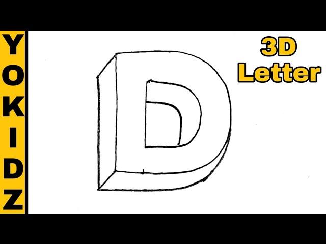 3d letter D | 3D Letter Drawing | 3D Letter Drawing D