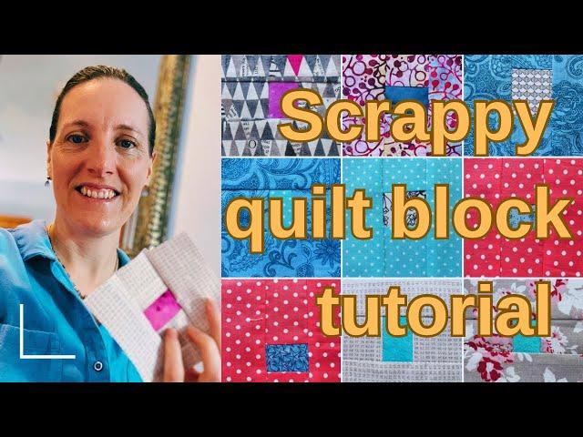 How I create a ‘square in square’ scrappy quilt block ️