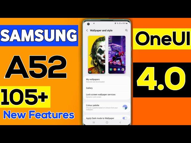 Samsung A52 Android 12 Update New Features | 105+  Hidden Features | OneUI 4.0 | #A52android12