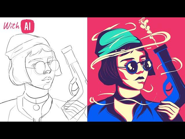 Vector art - Turning Sketch into Vector in illustrator - illustration