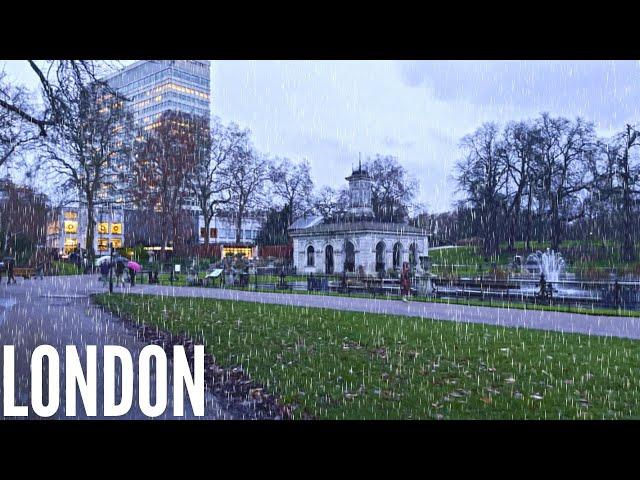 Locals Love THIS Walk! Grey & Rainy London Kensington Gardens | Walking London 4K HDR