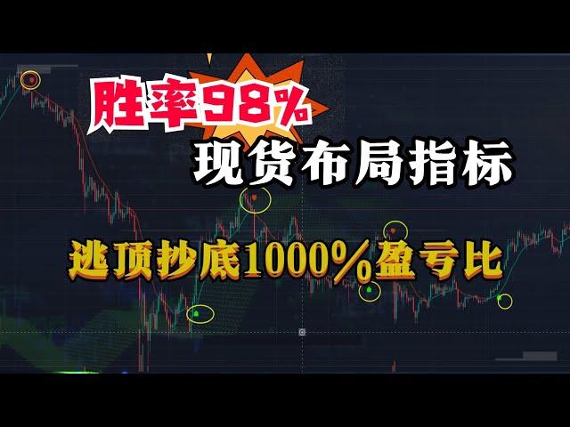 胜率98%.现货布局指标，逃顶抄底盈亏比在1000%