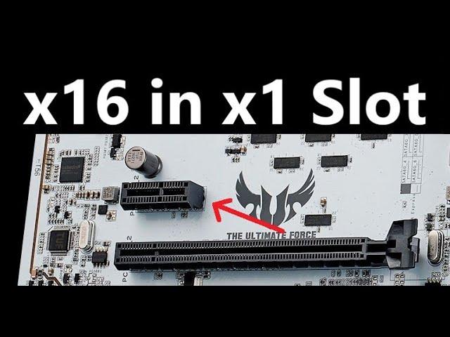 PCIe x1 slot mod - Fit x16 card straight into x1 slot.