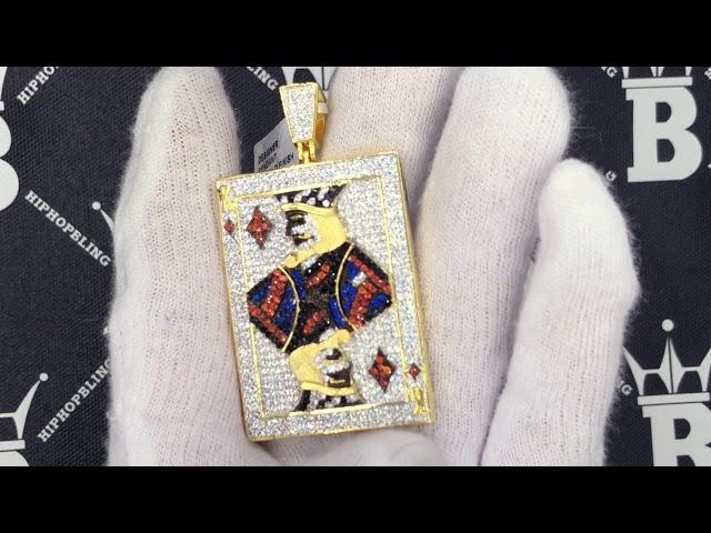 King of Diamonds CZ Hip Hop Bling Bling Pendant | Gold Iced Out Jewelry K17782G