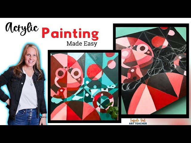 Beginner Acrylic Painting Easy Ideas for High School Art Lesson