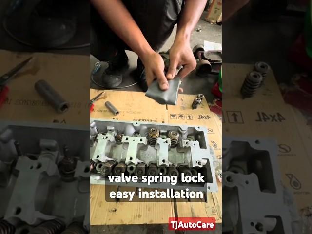 valve spring lock easy installation #mechaniclife #car #engine #repair TjAutoCare #shorts #tip #hack