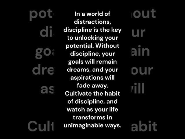 In a World of Distractions, Discipline is the Key (Quotes by AI)