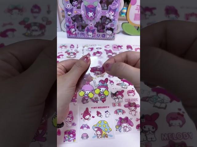 ASMR decorating with sticker Kuromi DIY stickers My Melody #diyvideos #stickers #sanrio