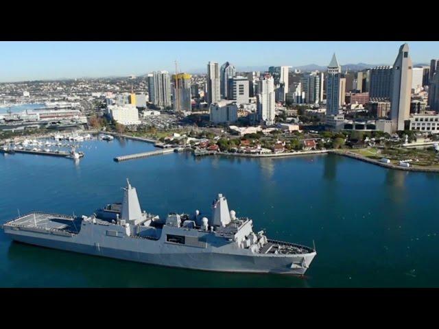 Navy’s Newest High-tech Amphibious Ship USS Murtha Arrives at Naval Base San Diego