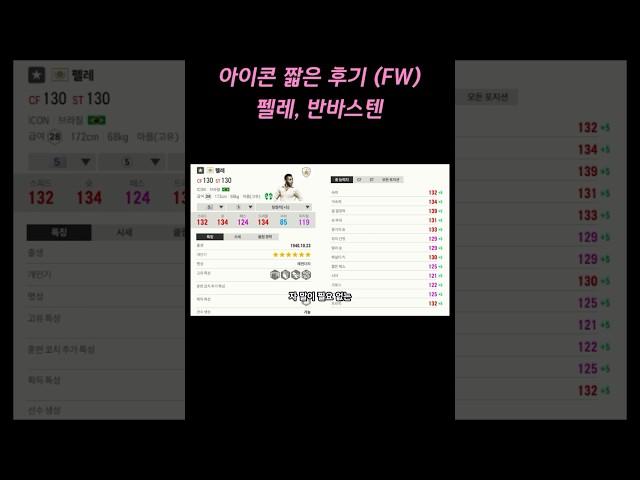 모든 아이콘 짧은 후기 (FW) 펠레, 반바스텐 #피파4