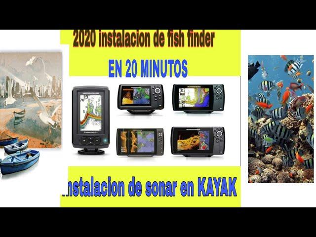 Montaje intalasion de fish finder o sonar humminbird PiranhaMAX en kayak en solo 20 minutos