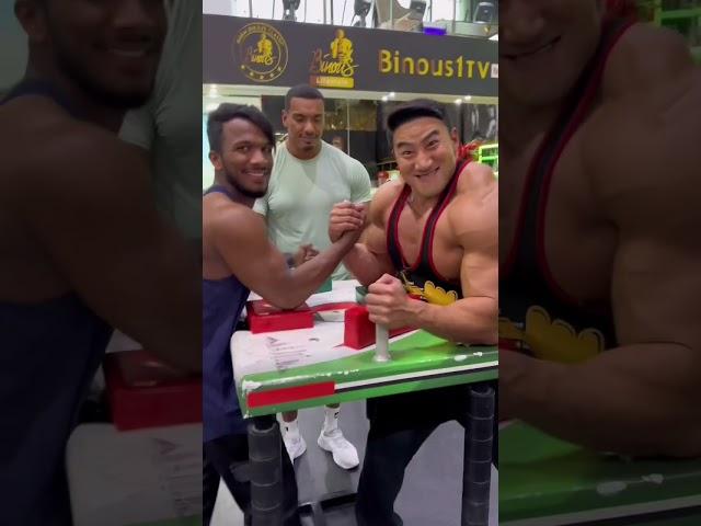 ARMWRESTLING TRANSFORMATION FT AKIMBO & CHUL SOON #gym #armwrestling #shorts