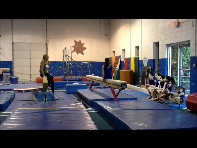 Little Girl Does Gymnastics