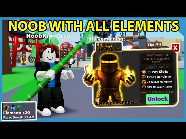 Noob With Every Element Mastery In Roblox Ninja Legends