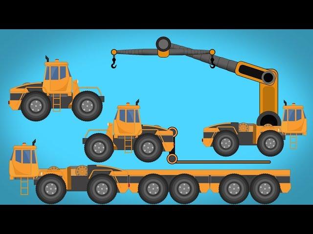 Kids TV Channel Transformer LIFTING TRUCK Construction Truck HOUSE TRANSPORT TRUCK  RELOCATION VAN