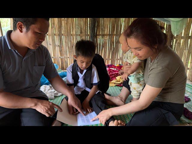 Husband and Ly Tieu Hy try to earn money for their son to go to school