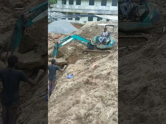 WooEye | Lifting rock by excavator skilled labor in construction site ‼️‼️‼️