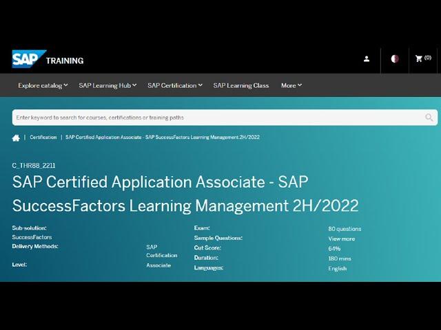 SAP SuccessFactors LMS THR88_2211 Certification Exam Preparation | SAP LMS Certification THR88_2211