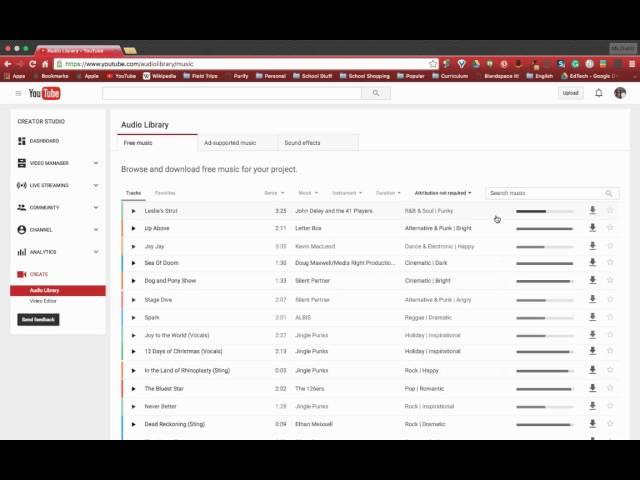 YouTube Audio Library/Creative Commons
