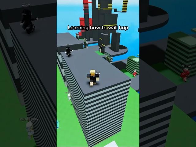 Learning how to wall hop in Roblox  #roblox #wallhop