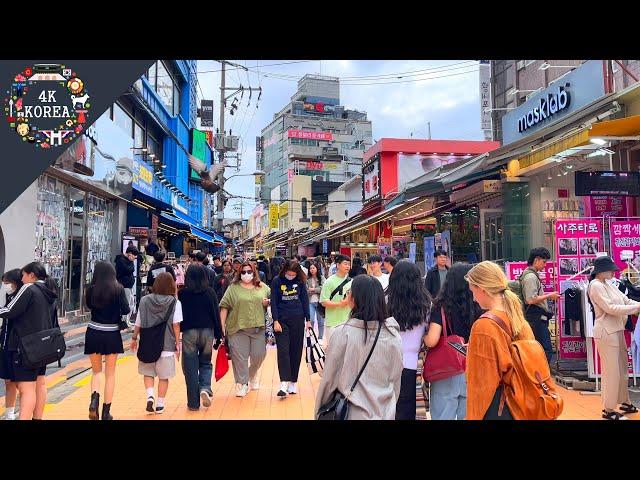 Spring Afternoon Hongdae Street in Seoul | 4K KOREA | April 2023