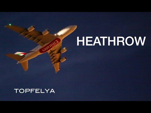 Heathrow airport night time plane spotting "takeoffs" Heavies aircrafts