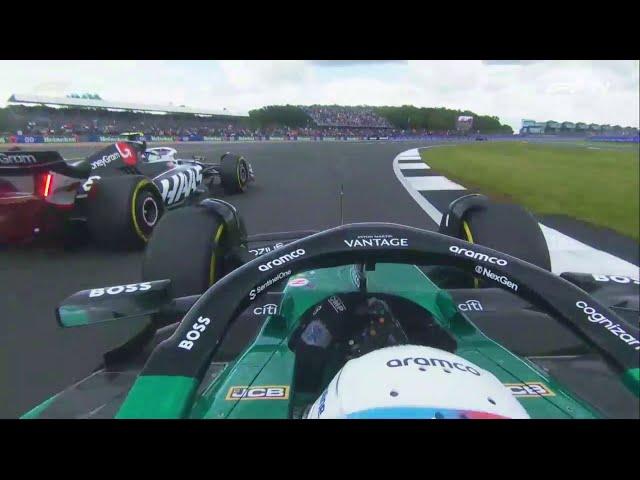 Hulkenberg pulls the best overtake of the race while casually talking to his engineer on damp track