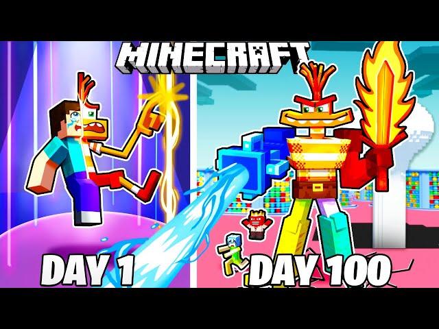 I Survived 100 Days in INSIDE OUT in Minecraft!