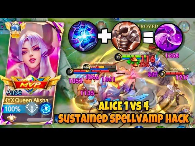 ALICE SPELL VAMP HACK BUILD BUILD THIS ILLEGAL ITEMS (PLEASE TRY) - ALICE BEST BUILD 2024 - MLBB