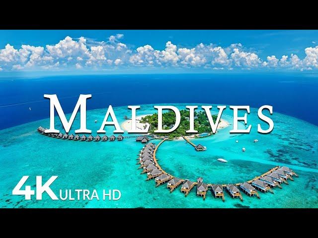 VOLANDO SOBRE MALDIVES 4K | Increíble paisaje natural hermoso con música relajante | VÍDEO 4K UHD