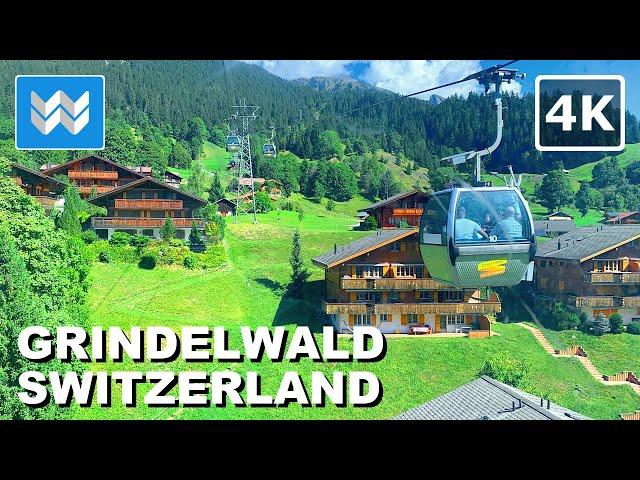 [4K] Grindelwald-First Gondola Cable Car Ride in Switzerland  Scenic Tour & Vacation Travel Guide