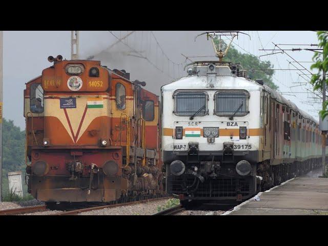 Powerful DOUBLE DIESEL Trains and Single ELECTRIC Trains at Full SPEED | Musical Track SOUNDs | I R