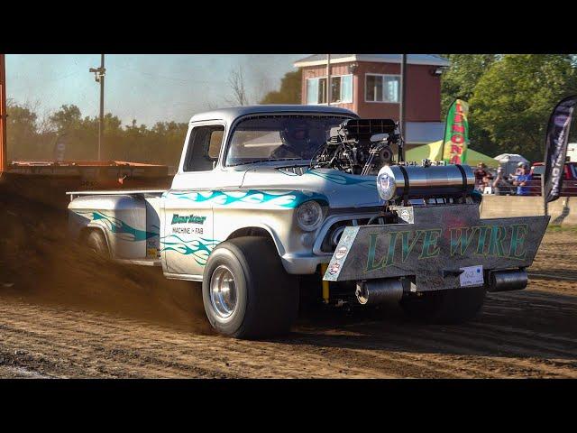 OSTPA Truck Pulling 2024: Super Modified 4wd Trucks. Dayton, OH. Montgomery County Fair Pull.