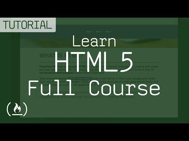 Learn HTML5 - full course with code samples