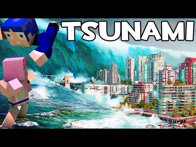 RETO DE LA BASE VS TSUNAMI GIGANTE  EN MINECRAFT¿LO CONSEGUIREMOS?