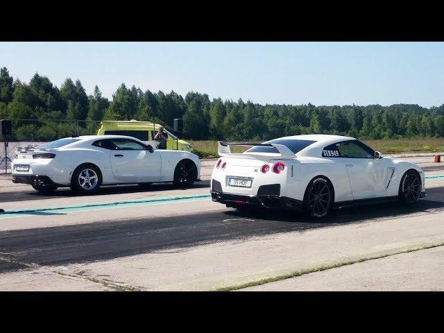 2017 Chevrolet Camaro 2SS 6.2 vs 2014 Nissan GT-R R35 1/4 mile drag race