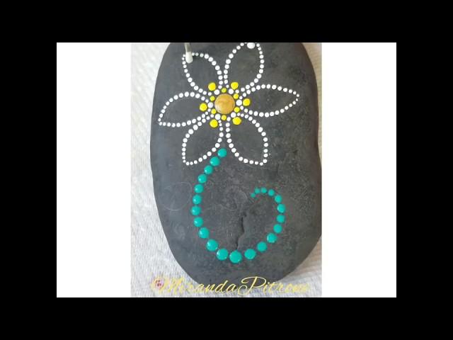Basic Flower Mandala with stem - dot art with Miranda Pitrone