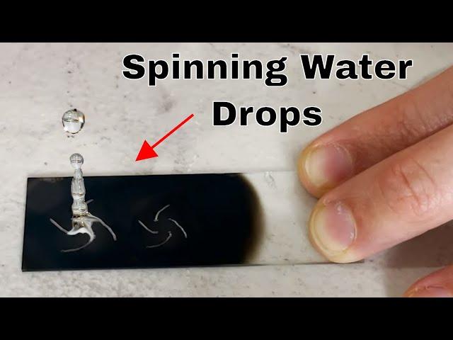 Hydrophobic Patterns Make Spinning Water Drops