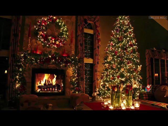 Top Christmas Songs Playlist  Classic Christmas Music with Fireplace  Merry Christmas 2024