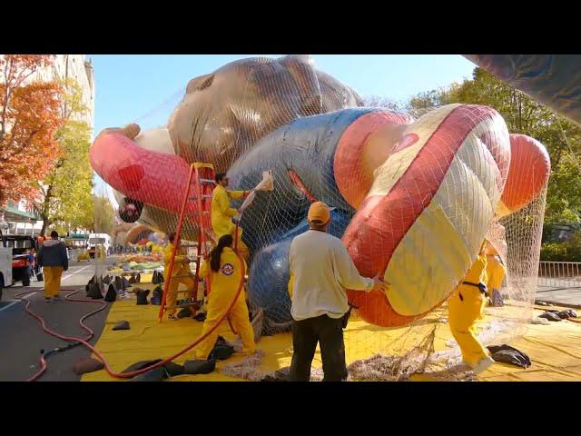 LIVE: Macy's Thanksgiving Day parade balloon inflation