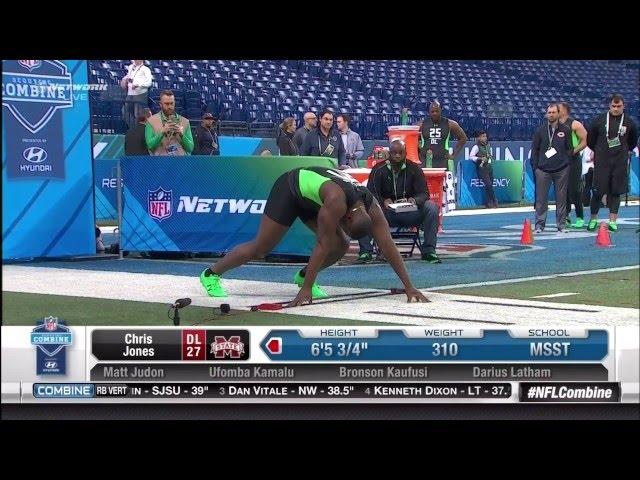 Chris Jones' penis came out during the NFL combine 40-yard dash