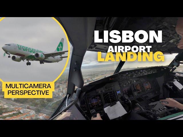 Lisbon airport (LIS/LPPT) Landing on runway 02 with multi camera perspective