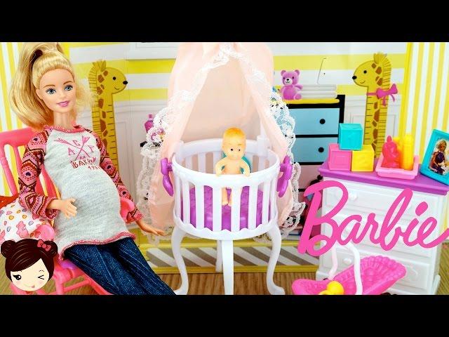 El Cuarto de la Bebe de Barbie y Ken - Guarderia de Barbie Embarazada