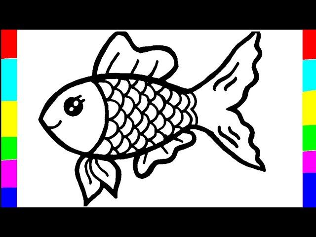 Draw Fish| How to draw cute fish step by step|  Easily Fish drawing||