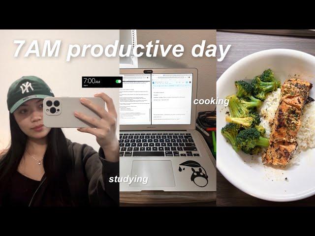 7AM PRODUCTIVE DAY IN MY LIFE as a college student at uc irvine | class, work, groceries, & studies