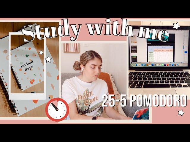 STUDY WITH ME en temps réel (avec musique) | Méthode Pomodoro 25-5