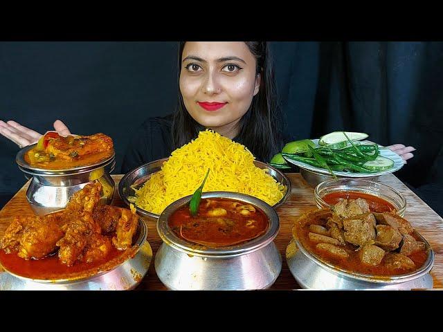 MeGa Lunch Handi FishCurry+Spicy Mutton Fat Curry+Spicy Handi Mutton LiverMasala+ Chilli+BasmatiRice