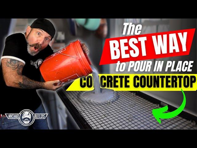 The BEST way to pour a Concrete Countertop in place!
