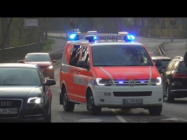 Neues NEF FW Bergisch Gladbach fährt mit Dauerhorn in Gegenverkehr in Leichlingen (SELTEN!)