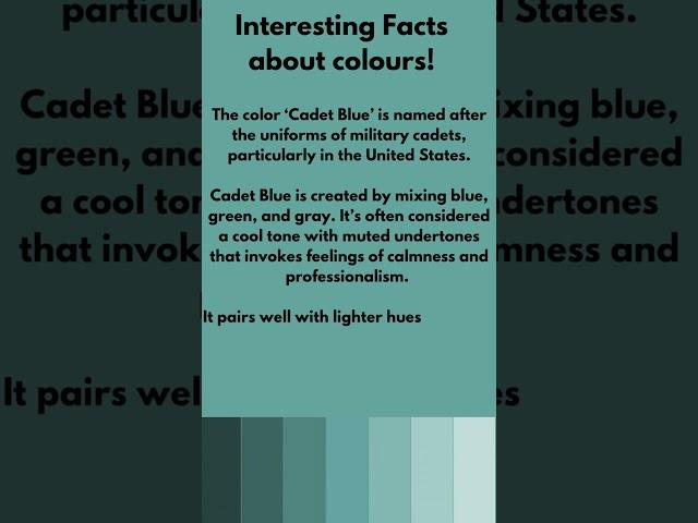 Cadet Blue: Interesting Facts!